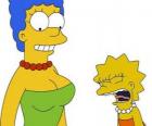 Marge κραυγές έκπληκτος βλέποντας Lisa